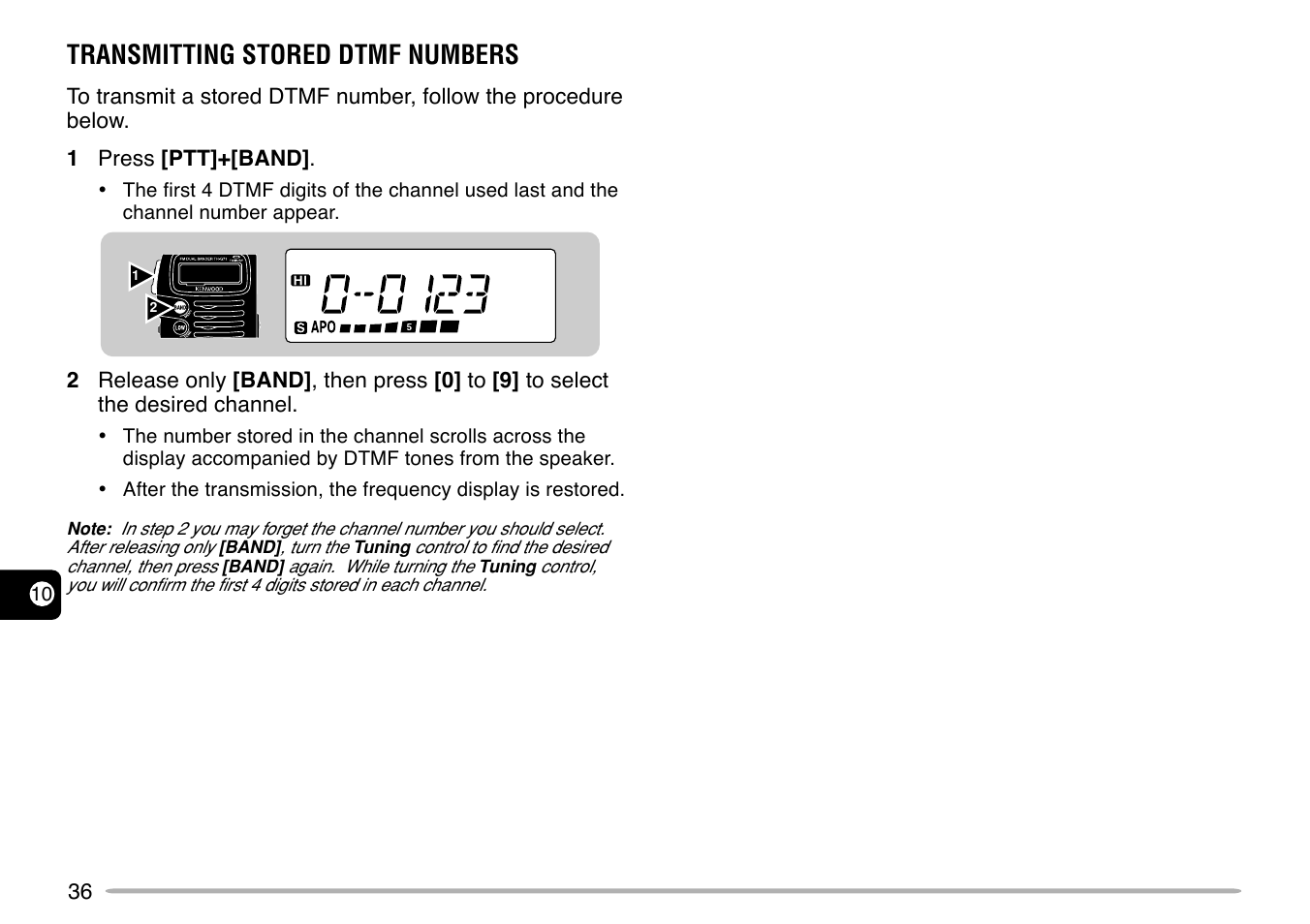 Transmitting stored dtmf numbers | Kenwood TH-G71E User Manual | Page 42 / 60