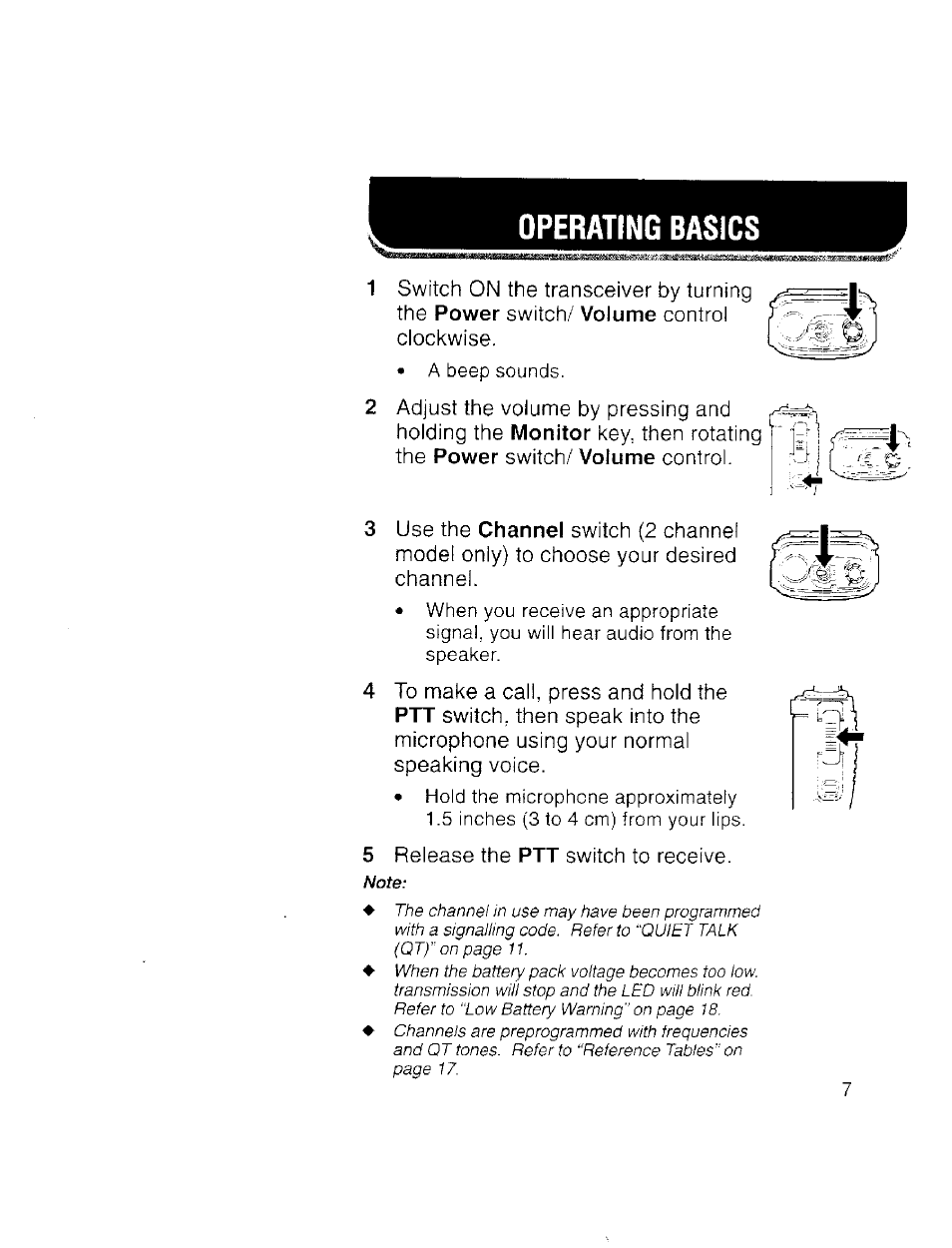 Operating basics | Kenwood TK 3100 User Manual | Page 13 / 28