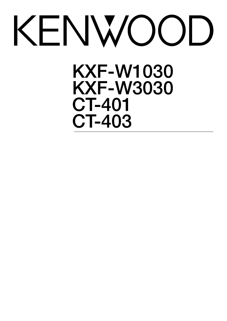 Kenwood CT-403 User Manual | 20 pages