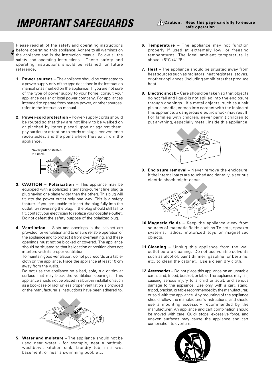 Important safeguards | Kenwood CT-403 User Manual | Page 4 / 20