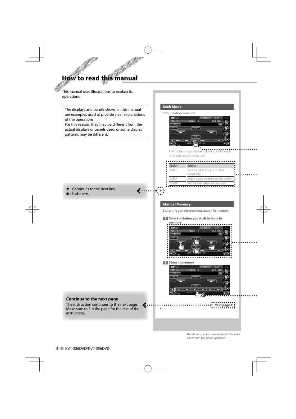 How to read this manual | Kenwood KVT-556DVD User Manual | Page 8 / 96