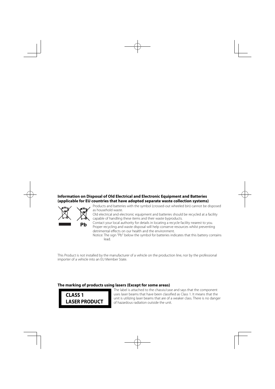 Class 1 laser product | Kenwood KVT-556DVD User Manual | Page 94 / 96