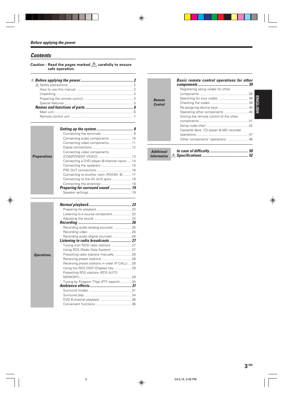 Kenwood KRF-X9080D User Manual | Page 3 / 52