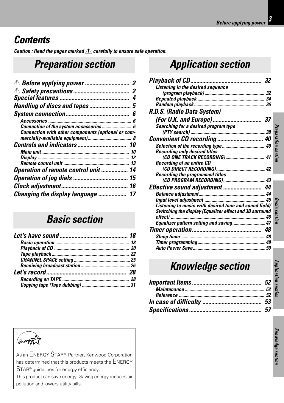 Kenwood XD-753 User Manual | Page 3 / 60