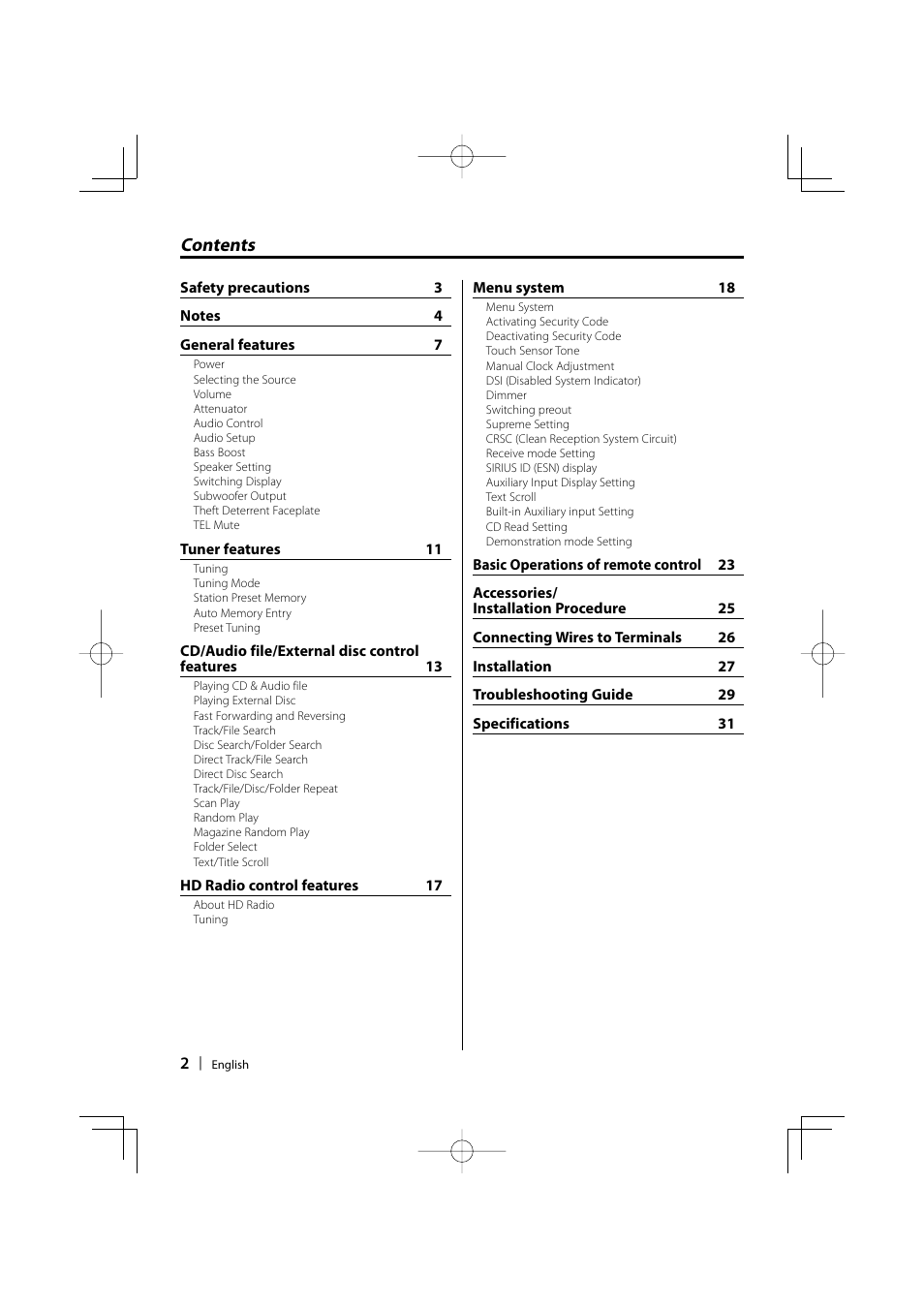 Kenwood KDC-MP205 User Manual | Page 2 / 96