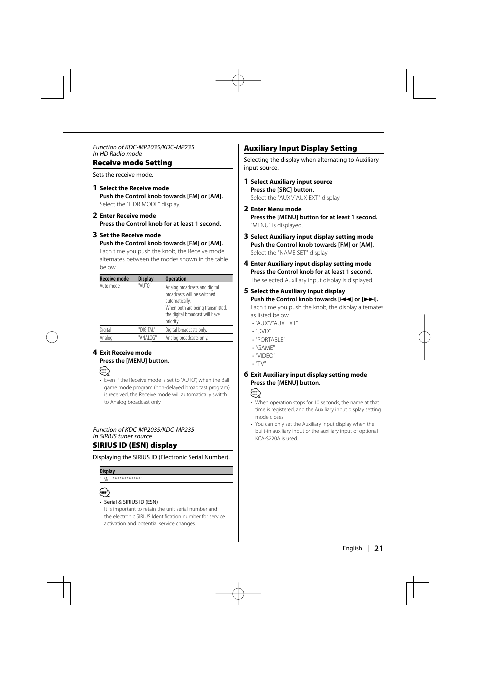 Kenwood KDC-MP205 User Manual | Page 21 / 96