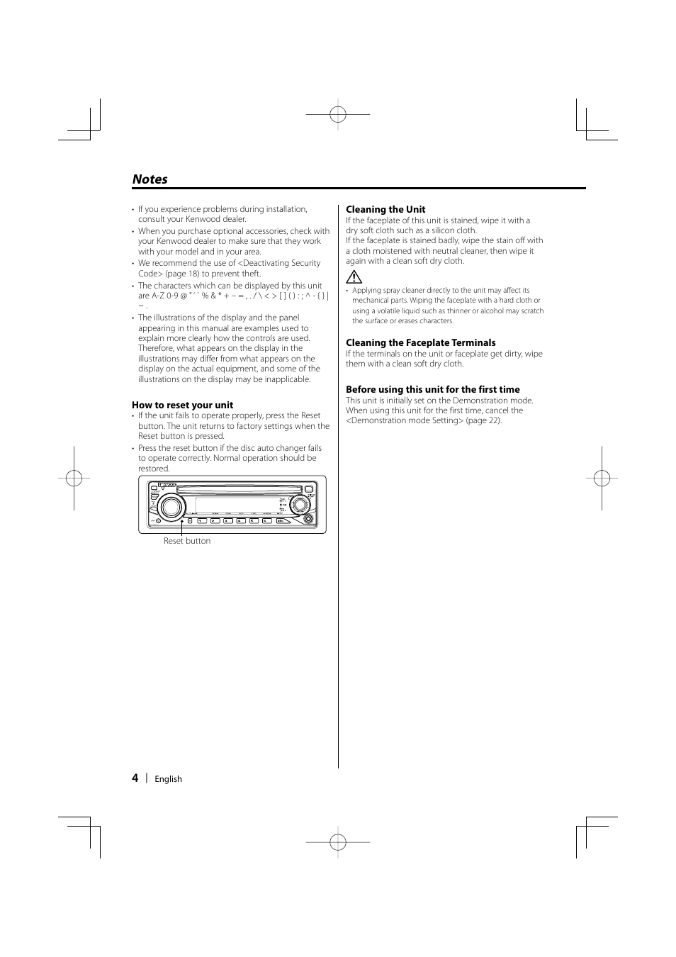 Kenwood KDC-MP205 User Manual | Page 4 / 96