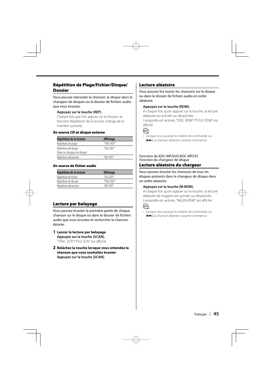 Kenwood KDC-MP205 User Manual | Page 45 / 96