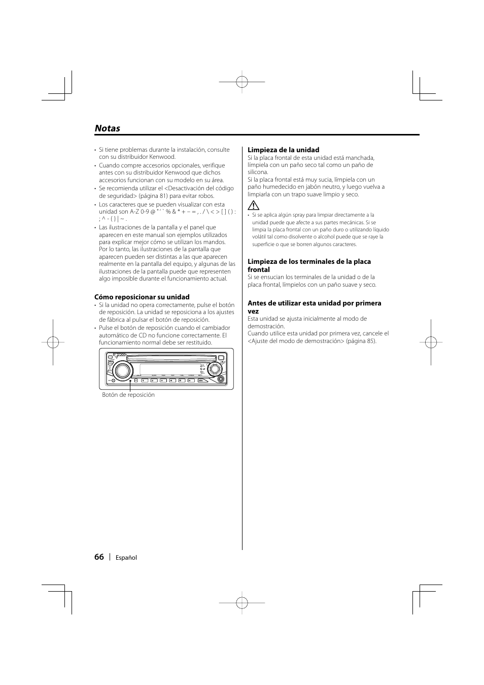 Notas | Kenwood KDC-MP205 User Manual | Page 66 / 96