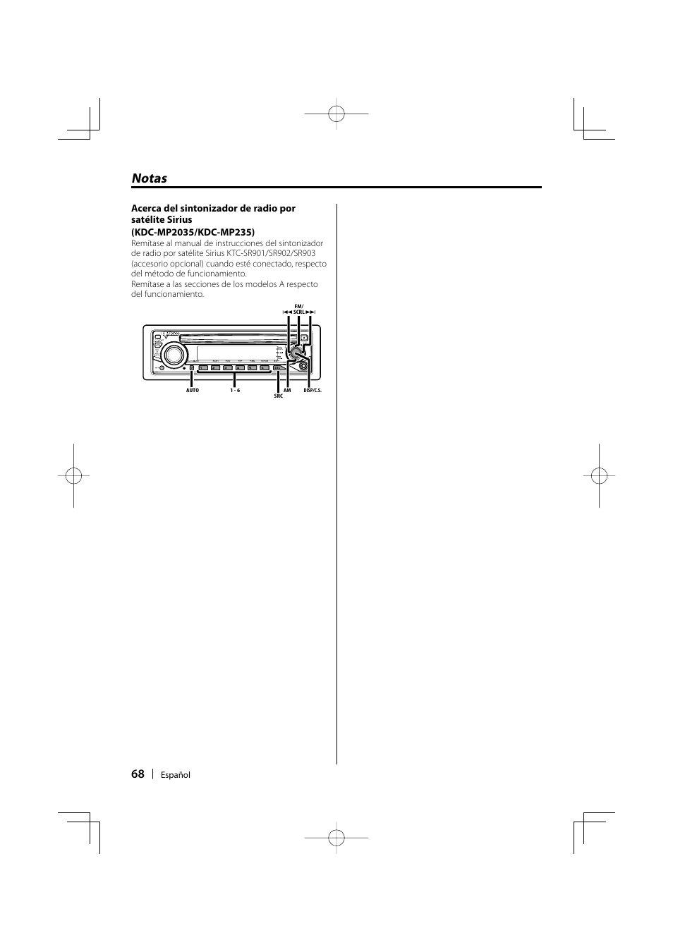 Notas | Kenwood KDC-MP205 User Manual | Page 68 / 96