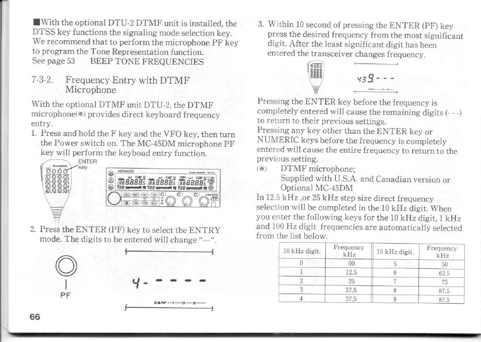 3-2. frequency entry with dtmf microphone | Kenwood TM-741A User Manual | Page 66 / 77