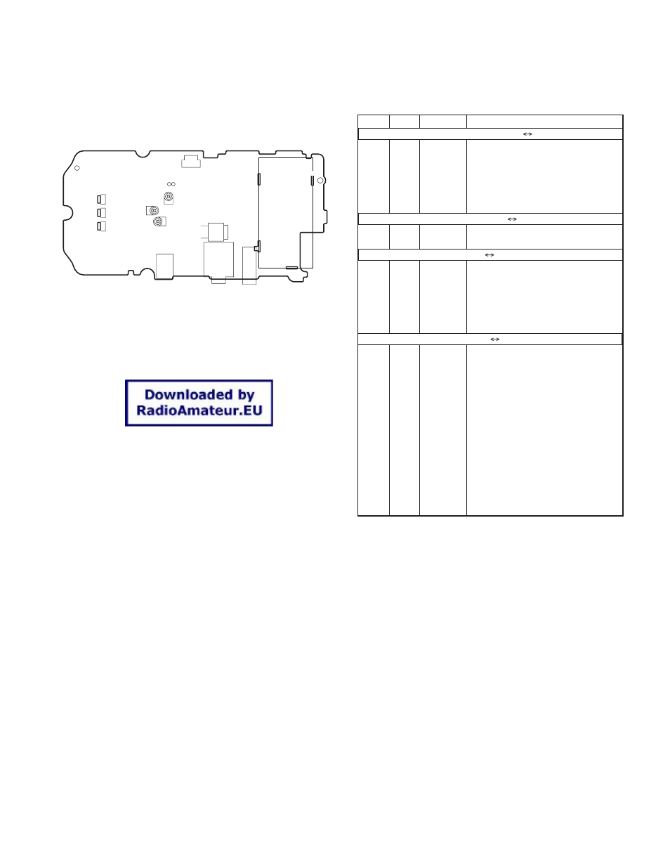 Adjustment points, Terminal function, Th-k2at/k2e/k2et | Adjustment / terminal function | Kenwood 144MHz FM TRANSCEIVER K2E User Manual | Page 43 / 63