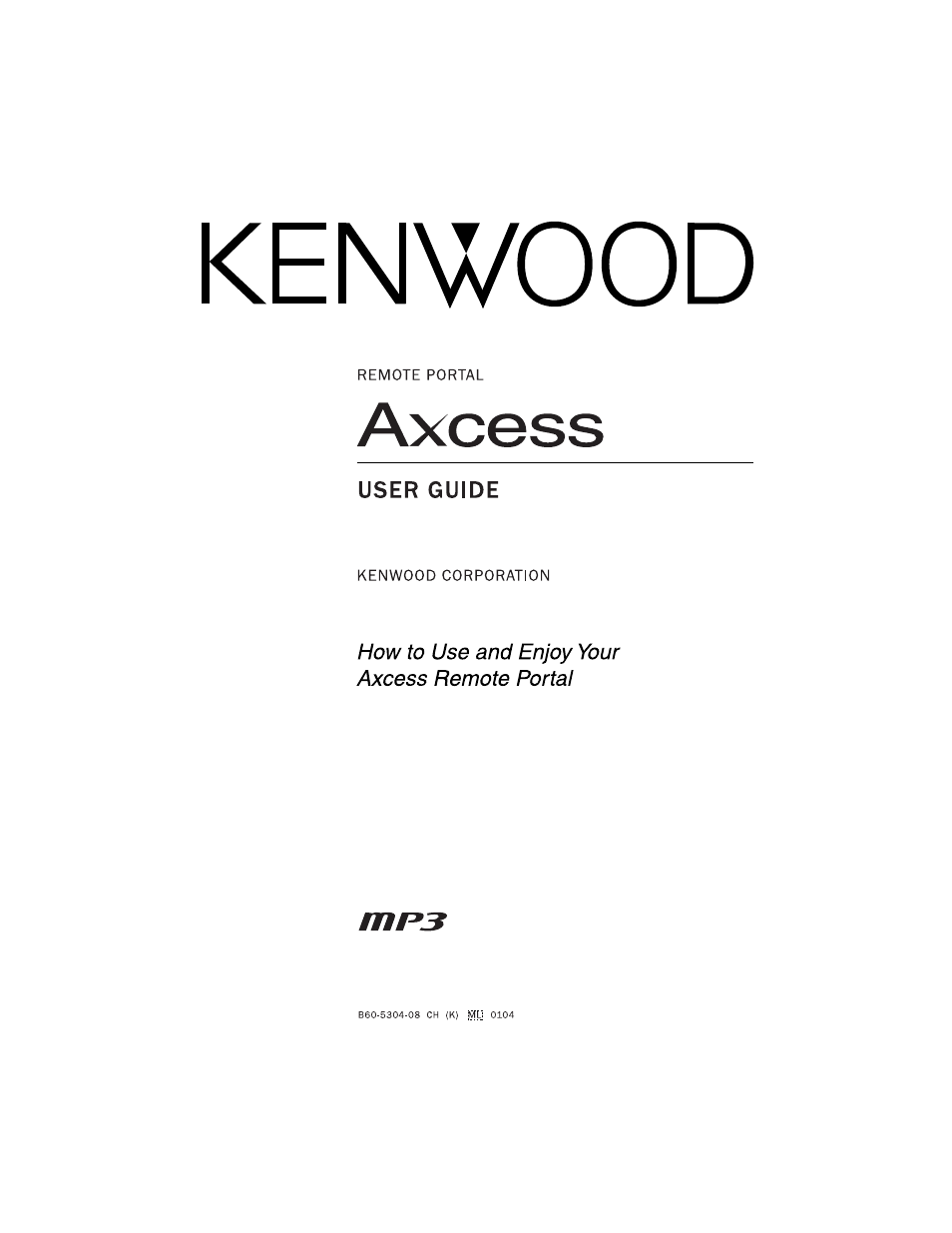 Kenwood REMOTE PORTAL AXCESS User Manual | 32 pages