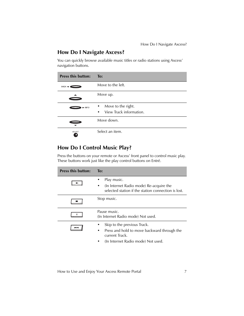 How do i navigate axcess, How do i control music play | Kenwood REMOTE PORTAL AXCESS User Manual | Page 11 / 32