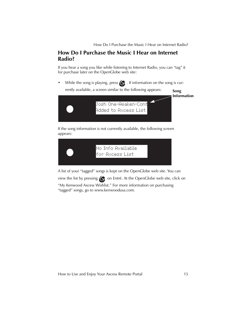 Kenwood REMOTE PORTAL AXCESS User Manual | Page 19 / 32