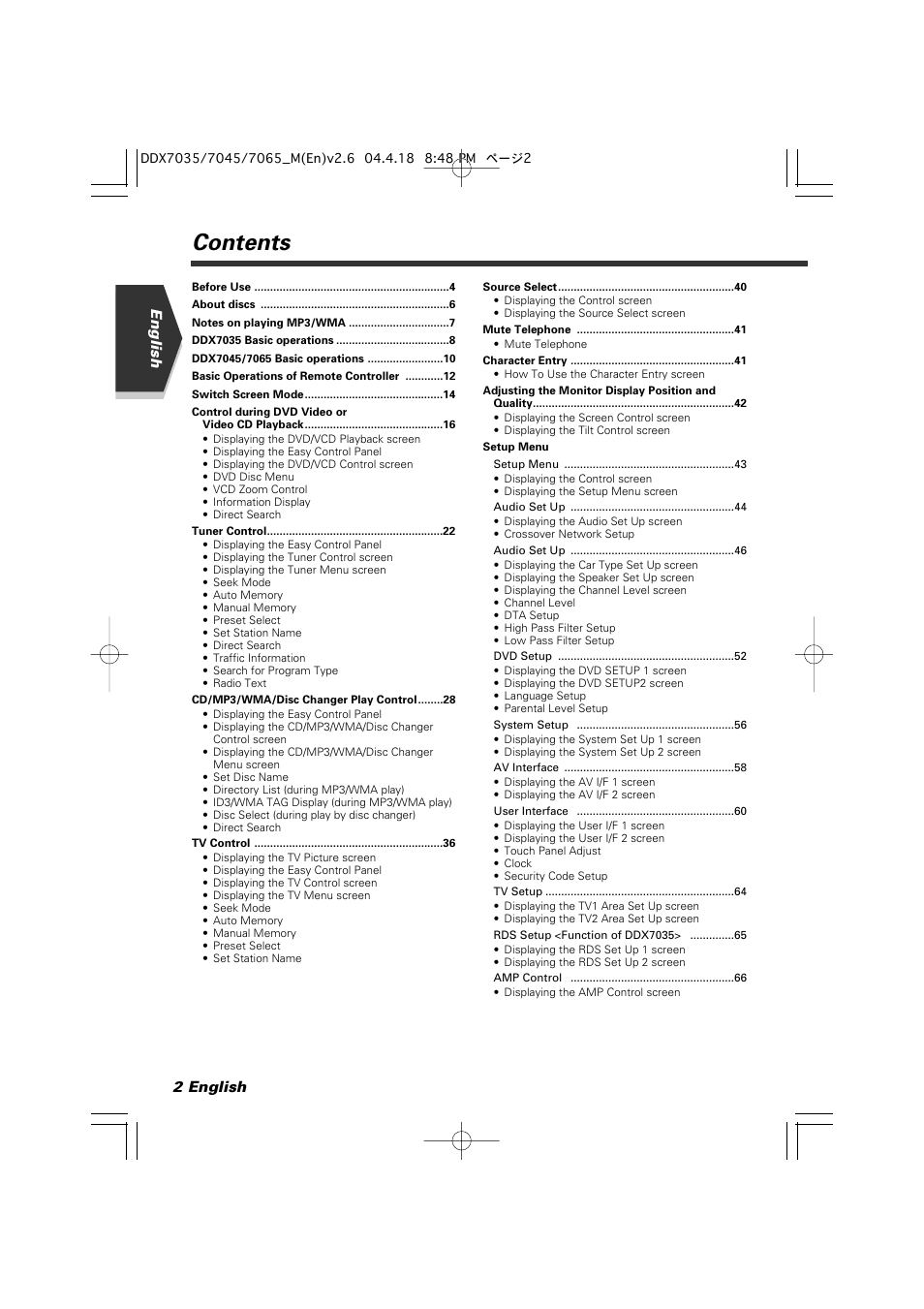 Kenwood DDX7045 User Manual | Page 2 / 96