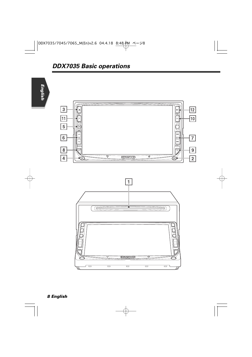 Ddx7035 basic operations | Kenwood DDX7045 User Manual | Page 8 / 96