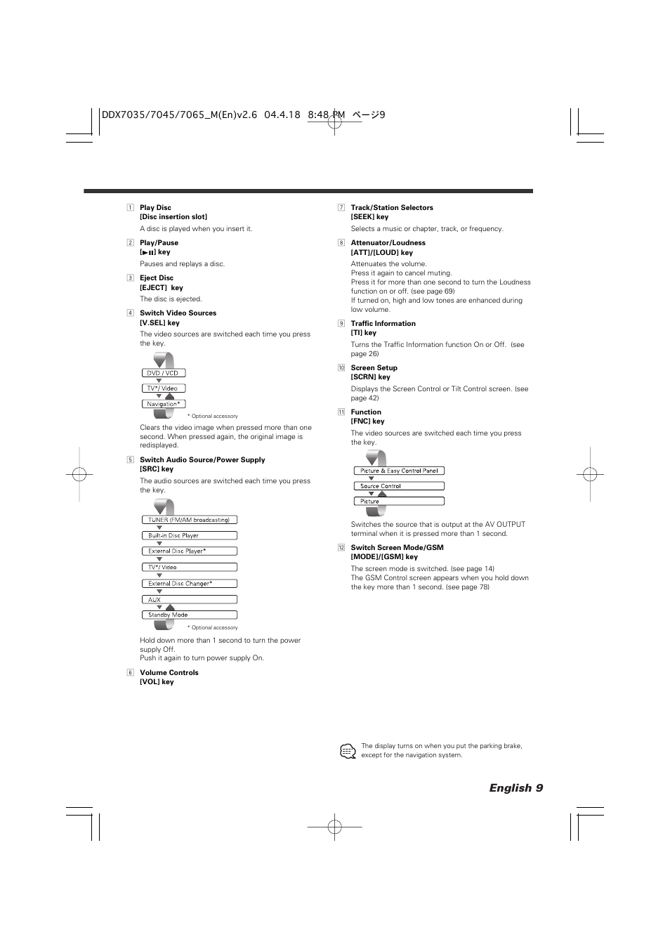 English 9 | Kenwood DDX7045 User Manual | Page 9 / 96