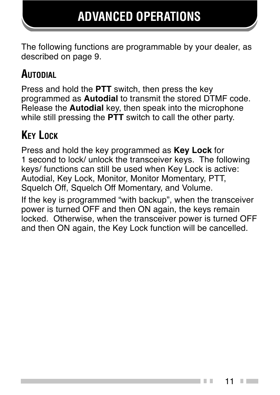 Advanced operations | Kenwood TK-3202 User Manual | Page 17 / 27