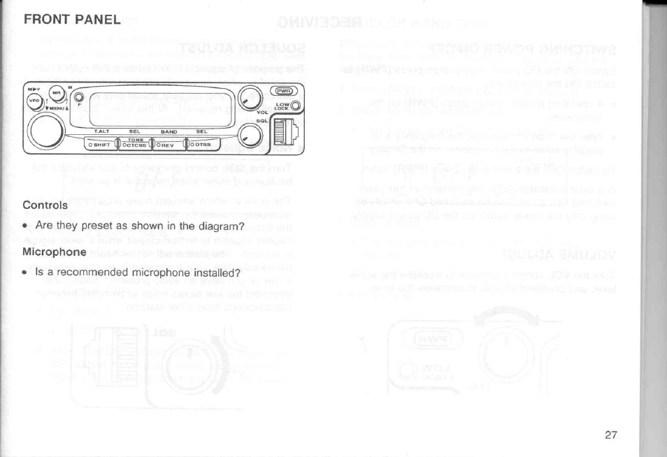 Front panel | Kenwood TM-451A User Manual | Page 34 / 130