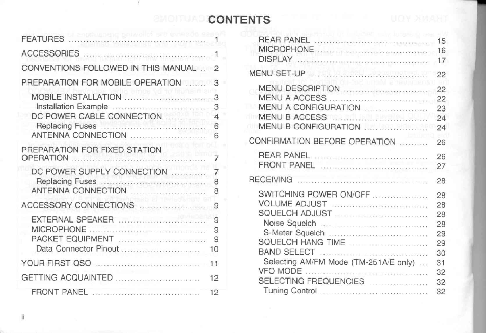Kenwood TM-451A User Manual | Page 4 / 130