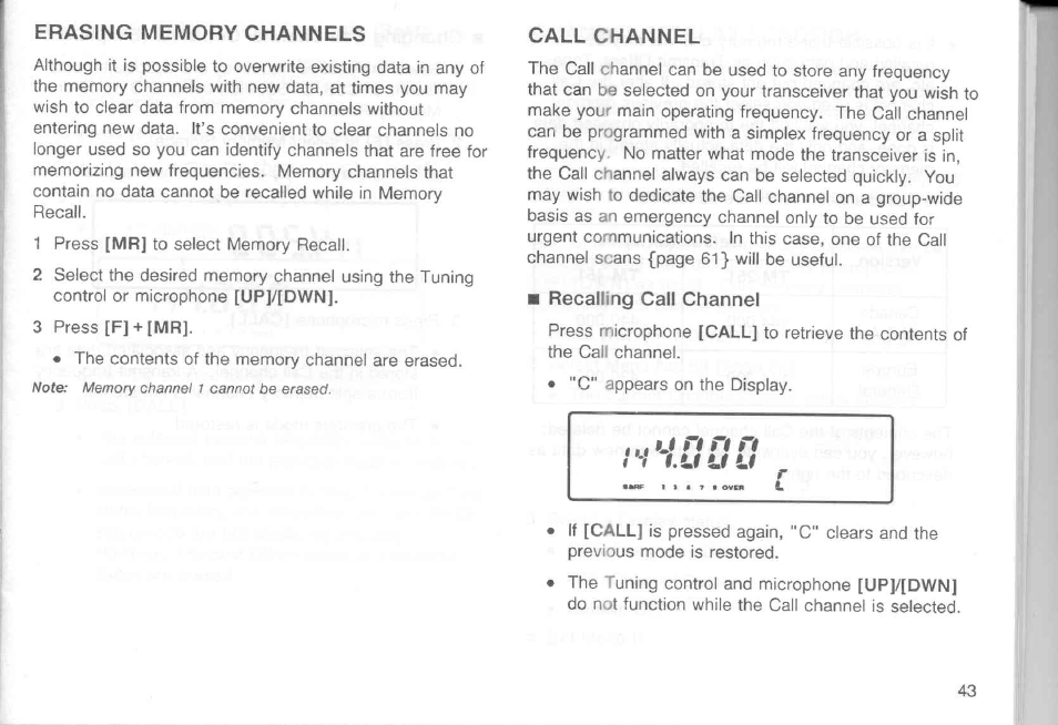 Recalling call channel | Kenwood TM-451A User Manual | Page 50 / 130