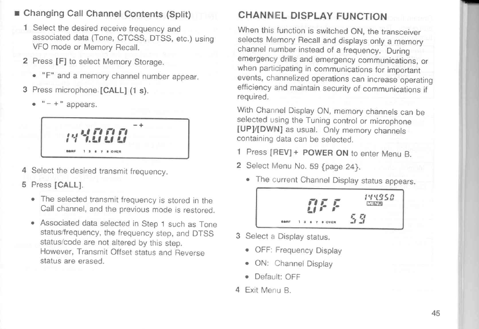 Channel display function | Kenwood TM-451A User Manual | Page 52 / 130