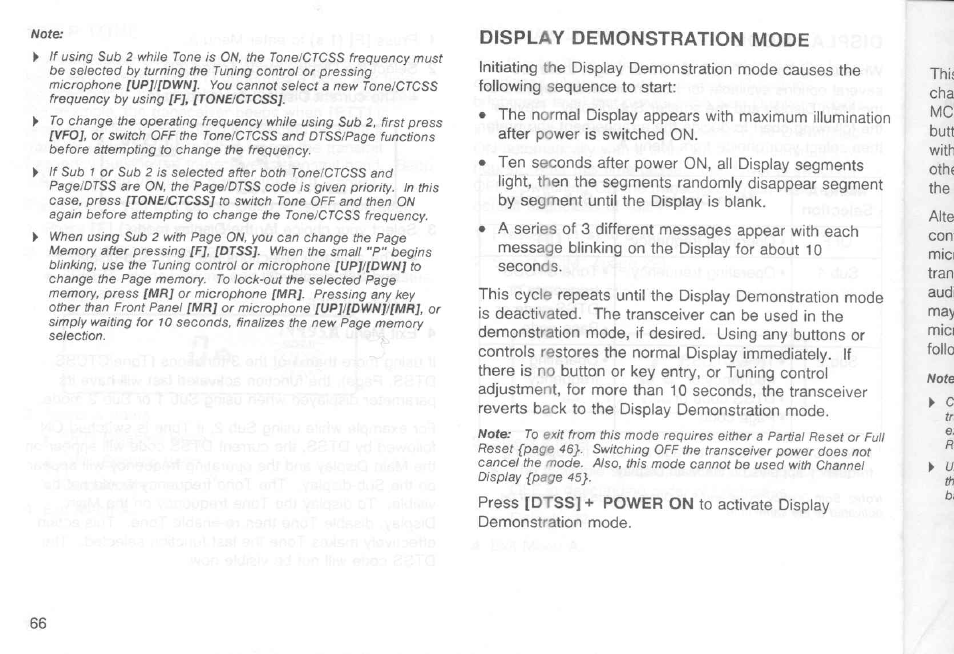 Display demonstration mode | Kenwood TM-451A User Manual | Page 73 / 130