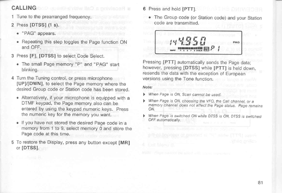 Calling | Kenwood TM-451A User Manual | Page 88 / 130