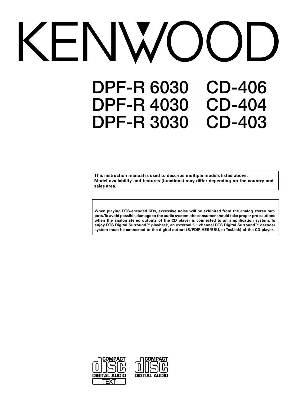 Kenwood DPF-R 3030 User Manual | 24 pages