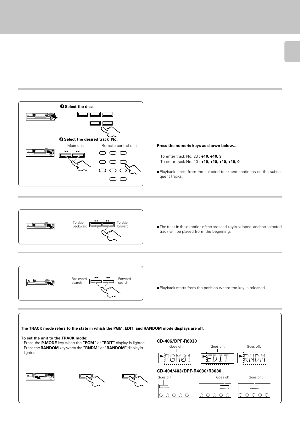 Skipping tracks playback from desired track, Searching, What is the “normal play (track mode) | Normal play (track mode) | Kenwood DPF-R 3030 User Manual | Page 11 / 24