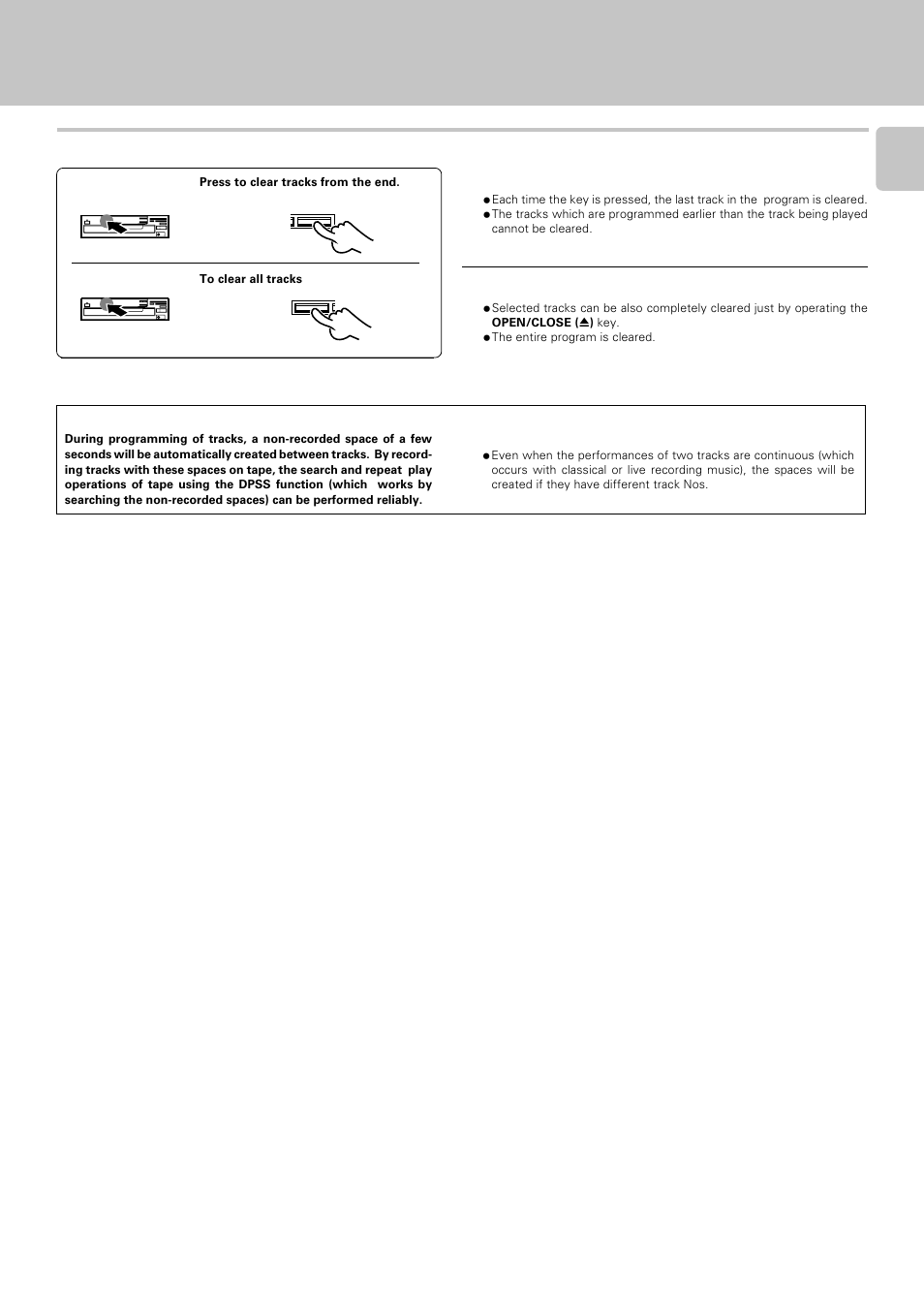 Auto space function, Programmed play (pgm mode) | Kenwood DPF-R 3030 User Manual | Page 15 / 24