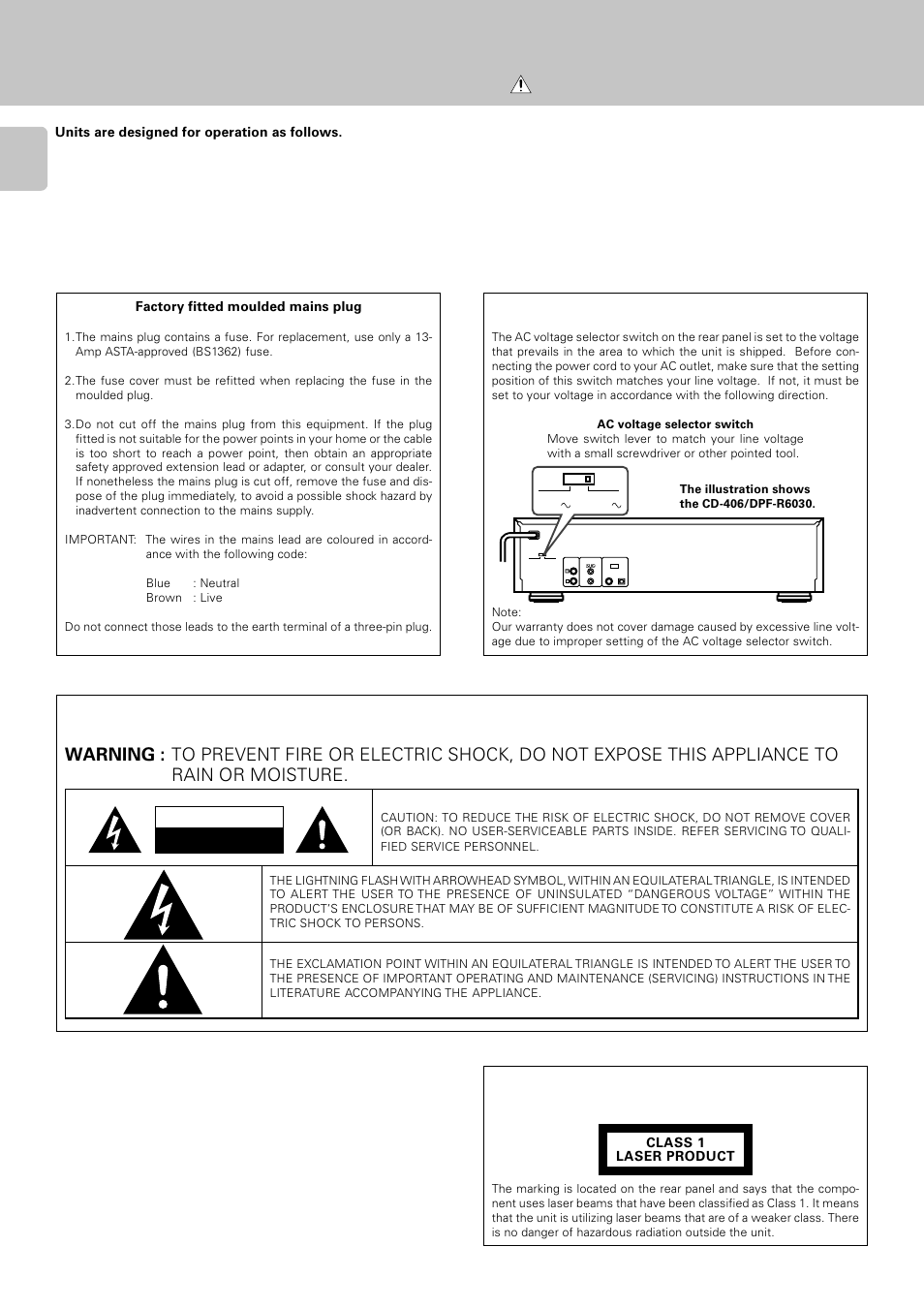 Before applying power, Safety precautions, For the united kingdom | Caution | Kenwood DPF-R 3030 User Manual | Page 2 / 24