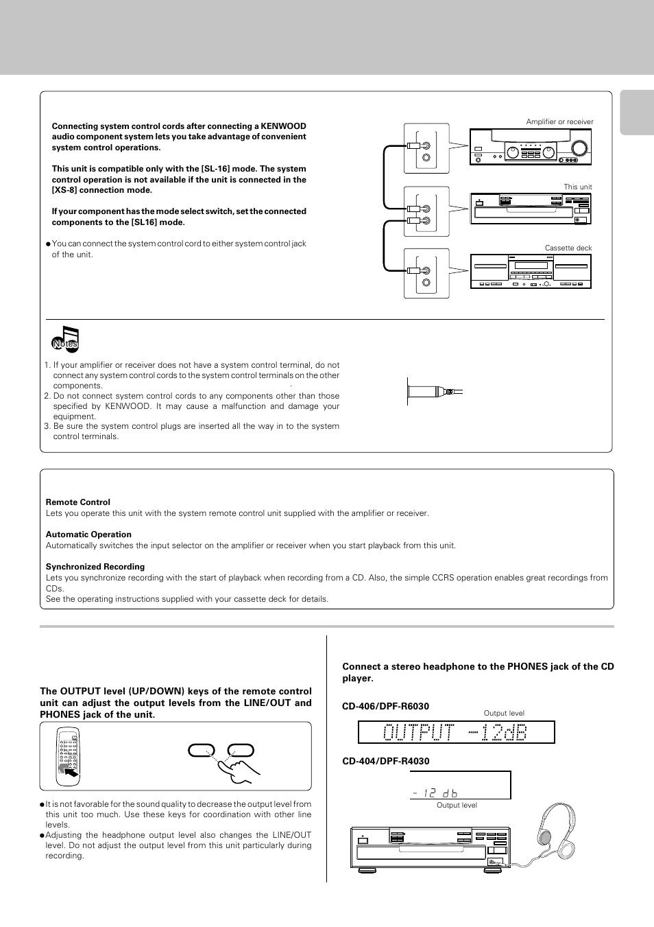 System control connections, System control operations, System connections | Kenwood DPF-R 3030 User Manual | Page 5 / 24