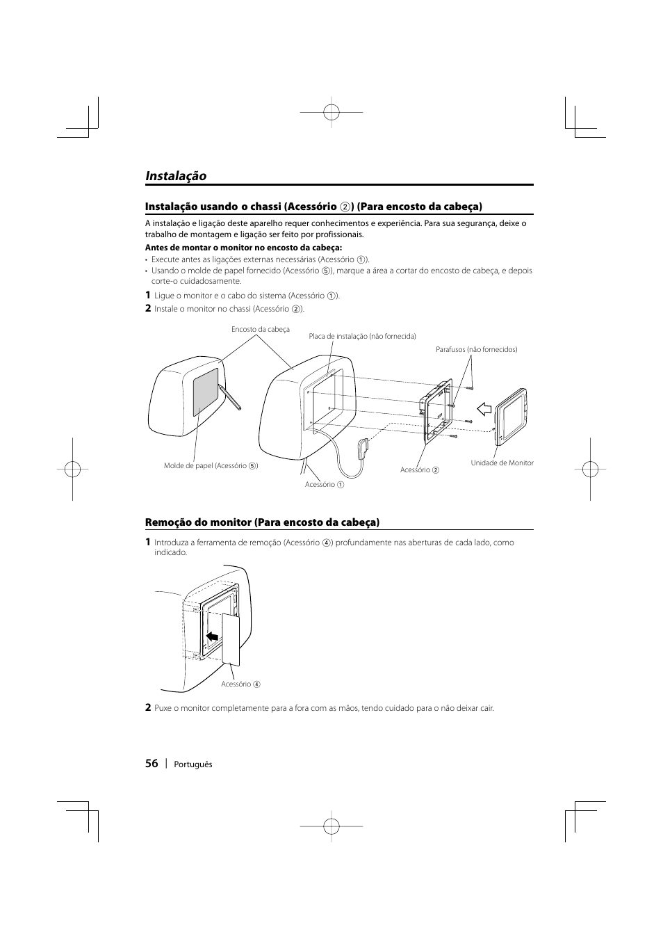 Instalação | Kenwood CarPortal KOS-L432 User Manual | Page 56 / 68