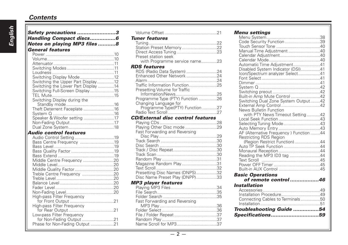 Kenwood Z828MP User Manual | Page 2 / 60