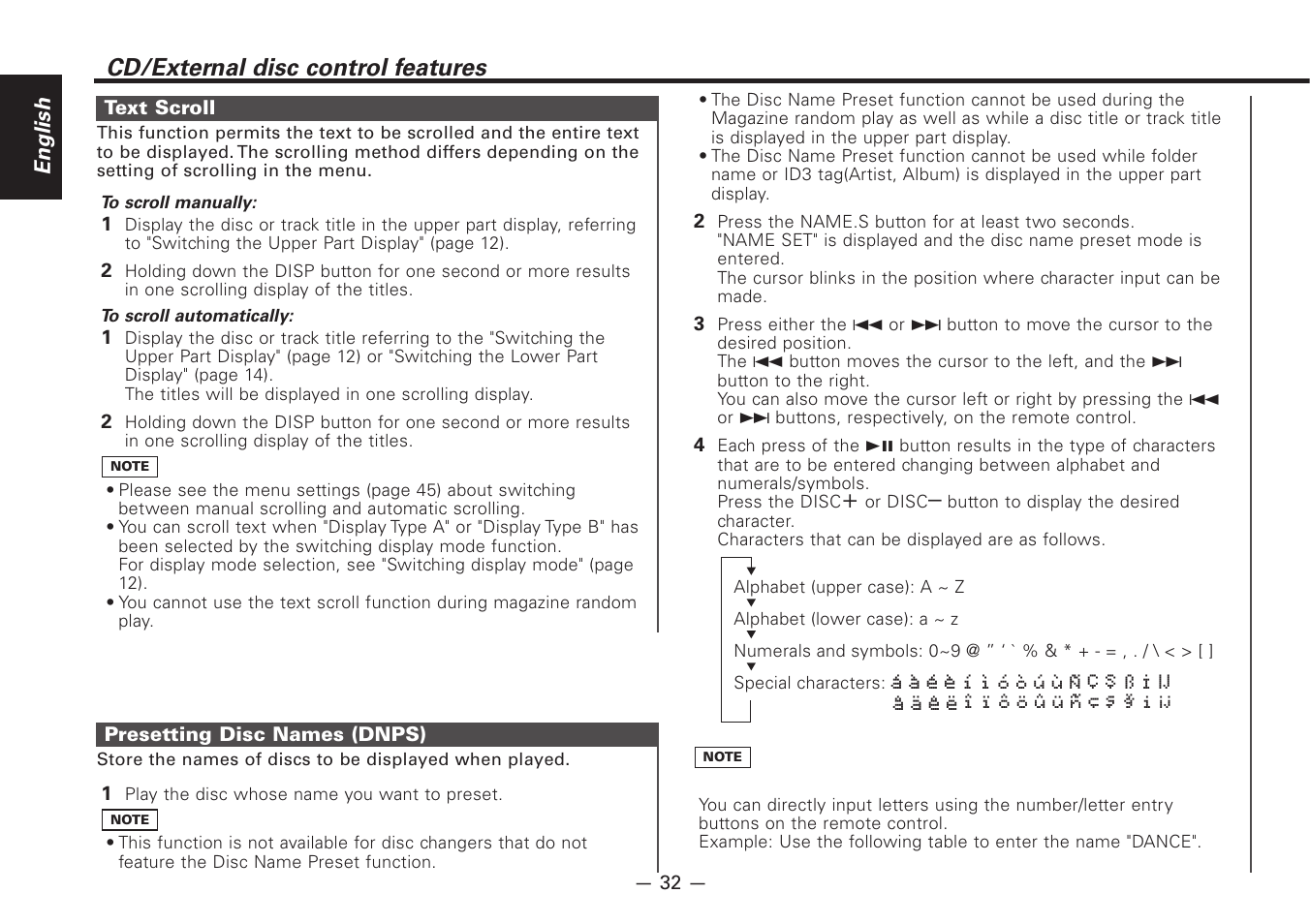 Cd/external disc control features | Kenwood Z828MP User Manual | Page 32 / 60