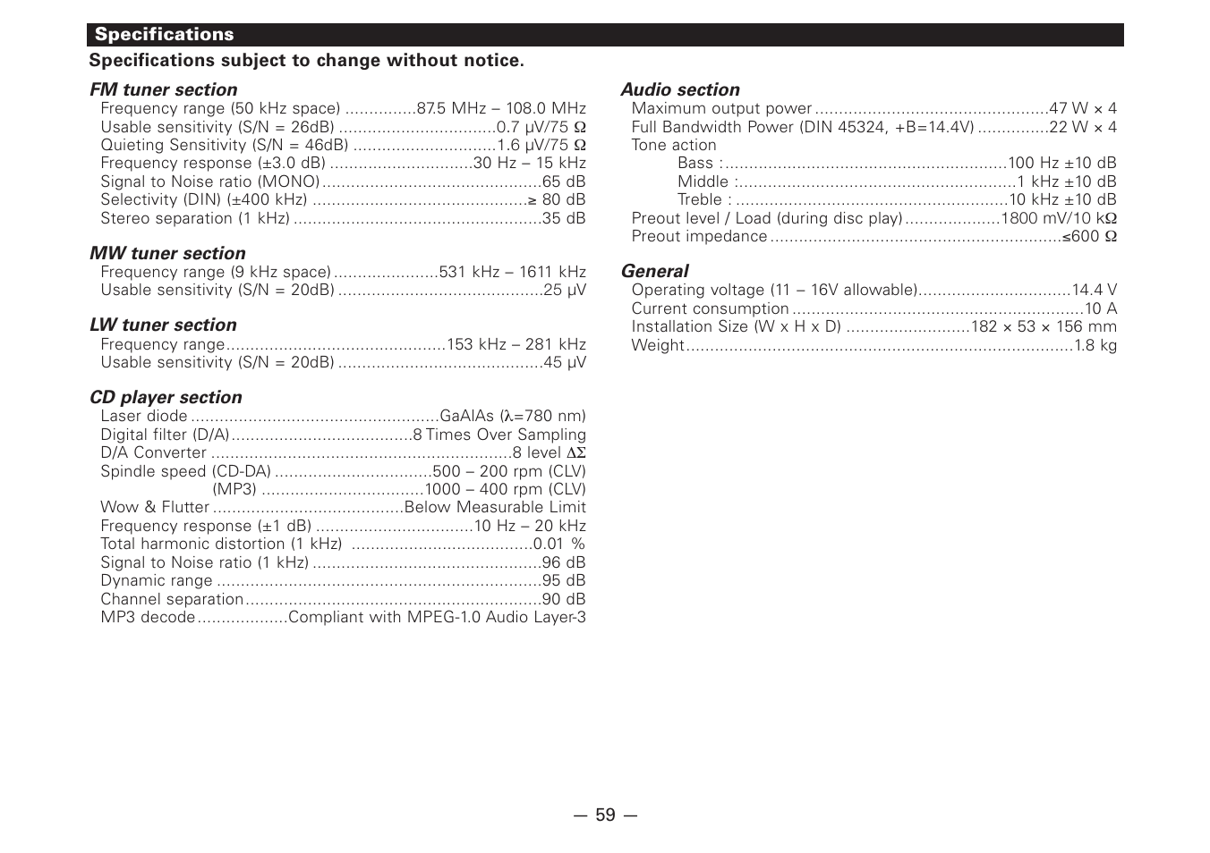 Kenwood Z828MP User Manual | Page 59 / 60