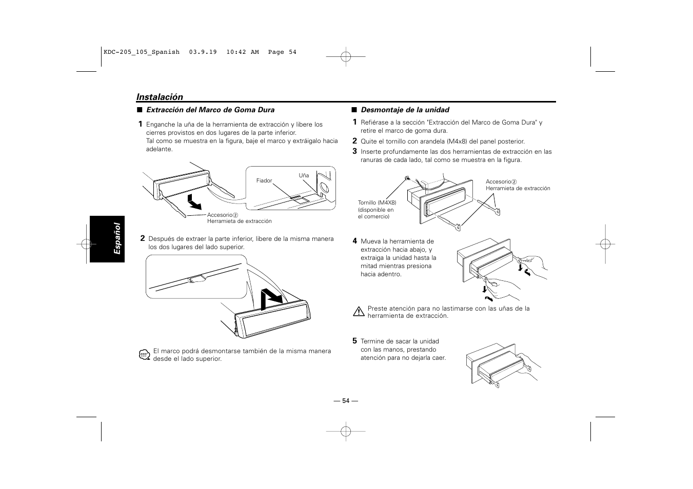 Kenwood KDC-205 User Manual | Page 54 / 76