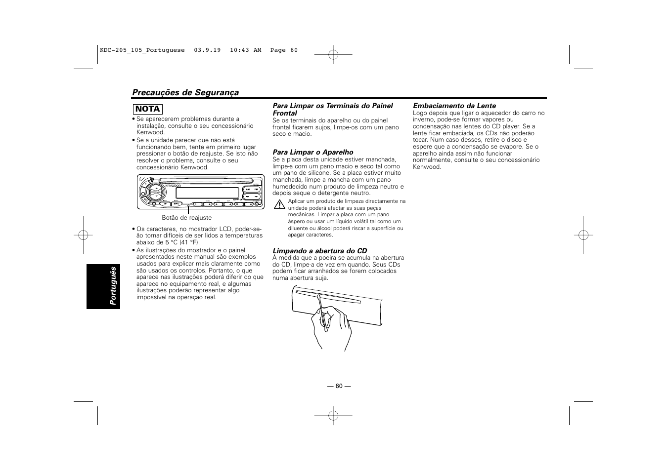 Kenwood KDC-205 User Manual | Page 60 / 76