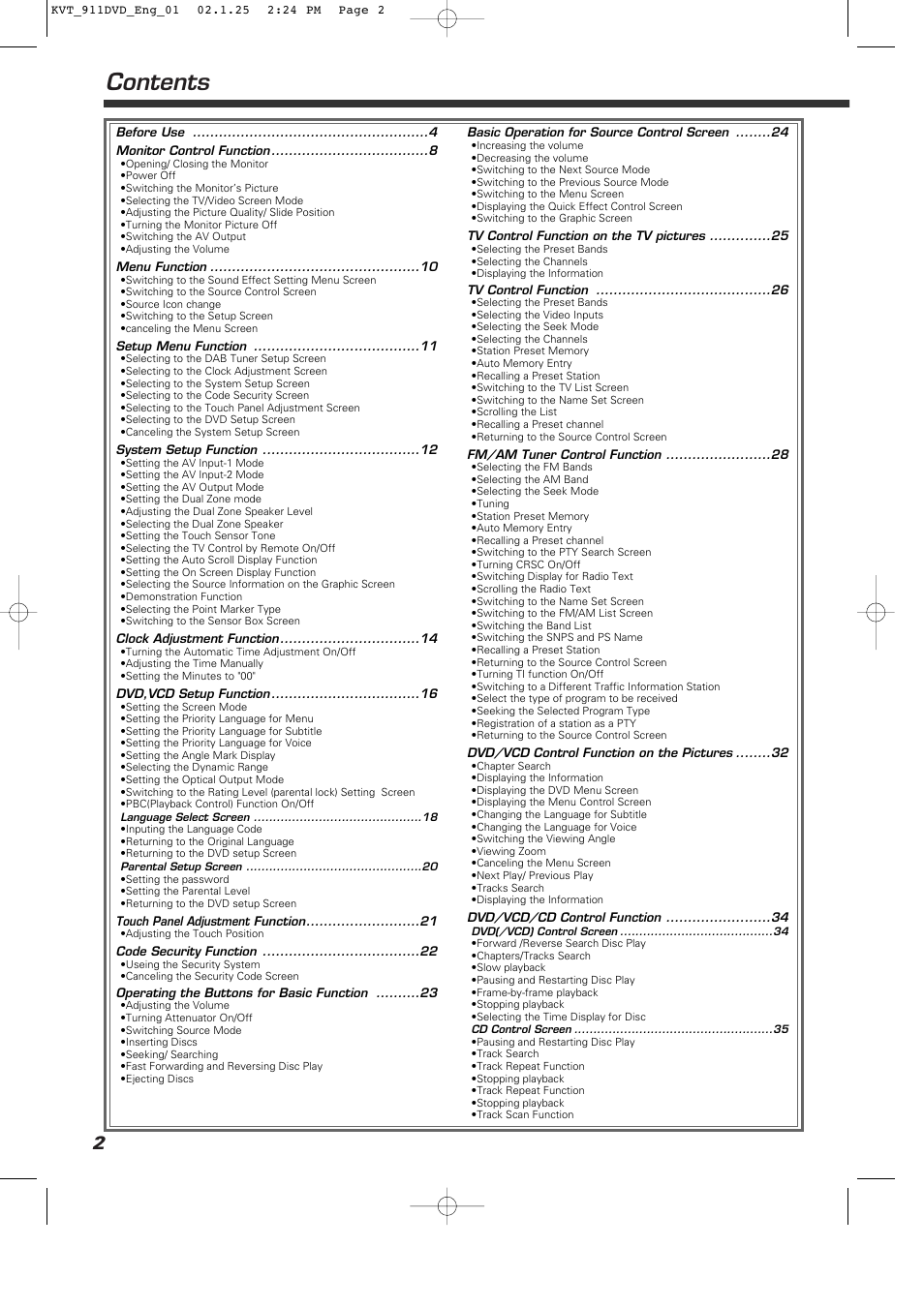 Kenwood KVT-911DVD User Manual | Page 2 / 68
