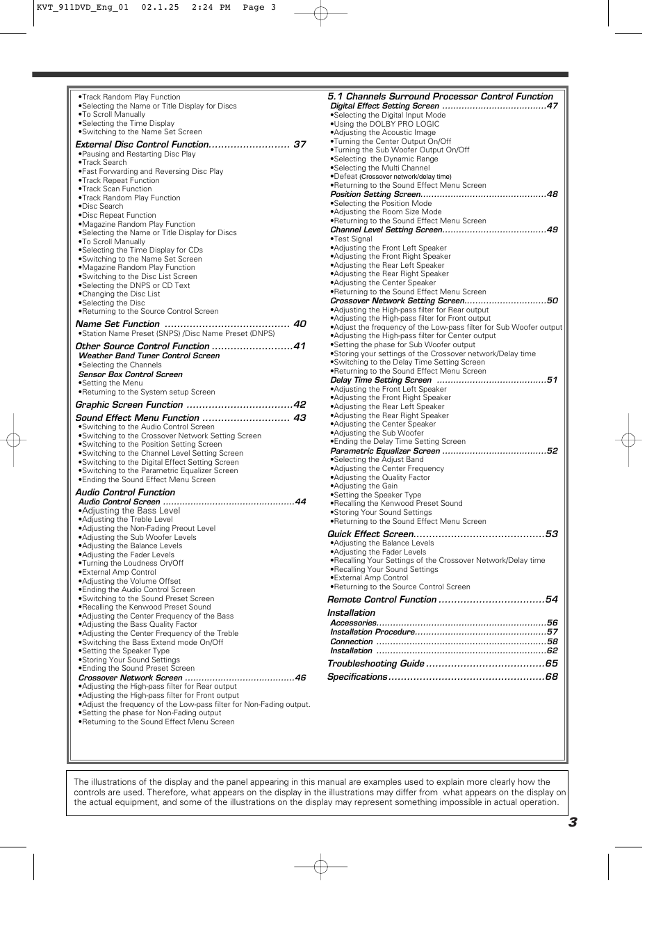 Kenwood KVT-911DVD User Manual | Page 3 / 68