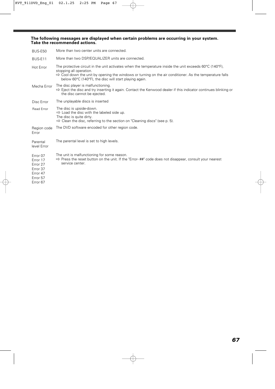 Kenwood KVT-911DVD User Manual | Page 67 / 68