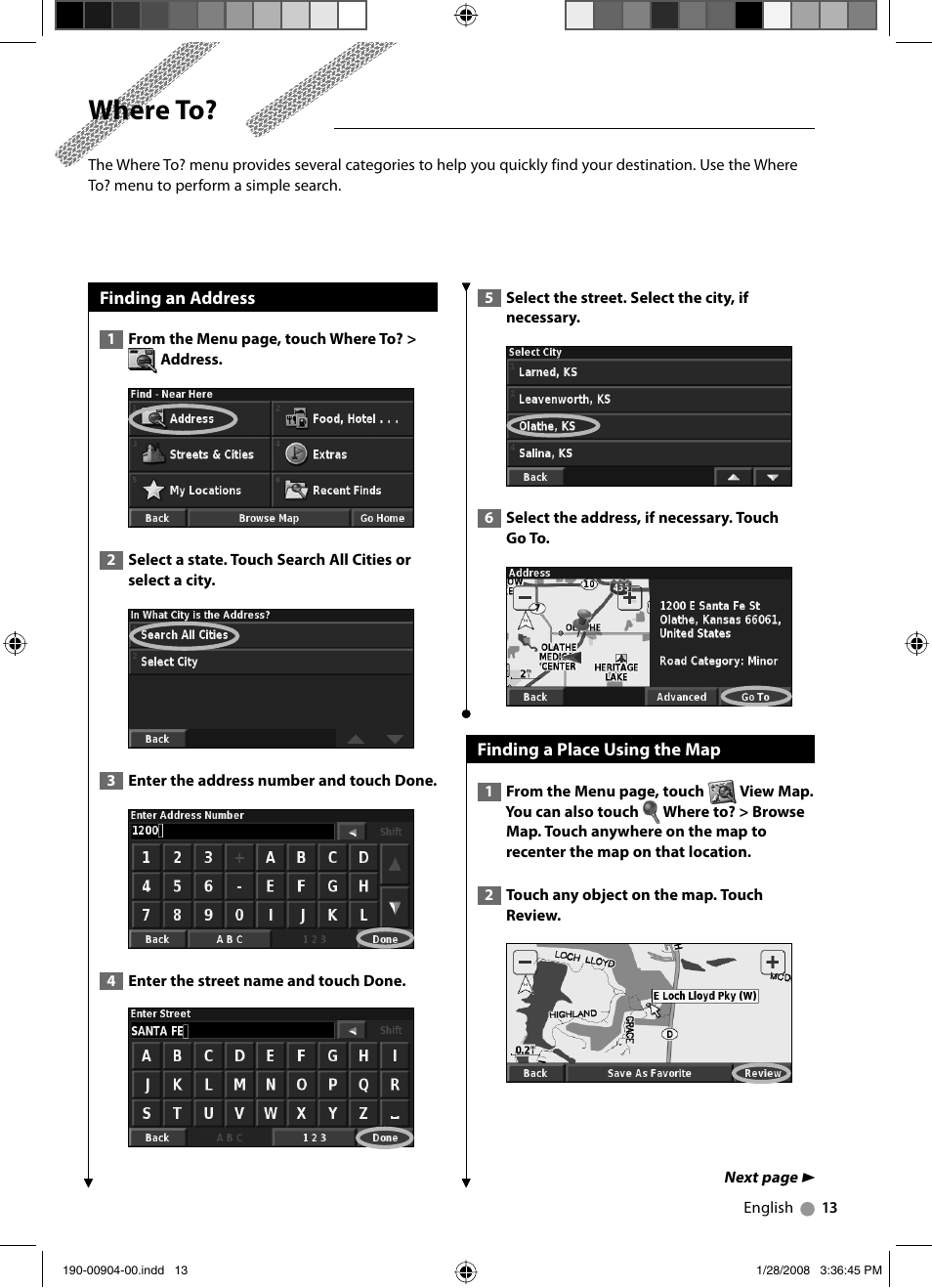 Where to | Kenwood Excelon DNX8120 User Manual | Page 13 / 36
