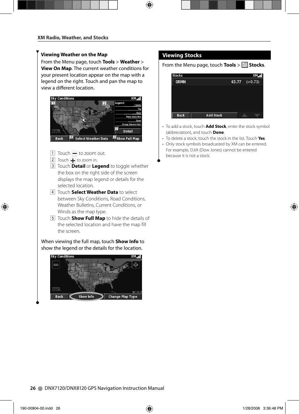 Viewing stocks | Kenwood Excelon DNX8120 User Manual | Page 26 / 36