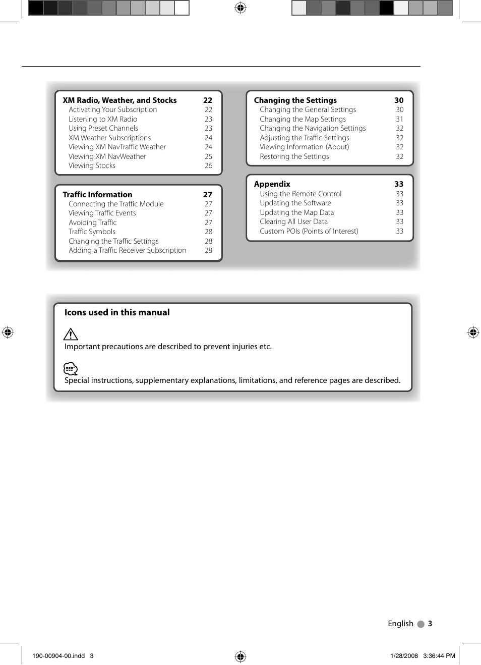 Kenwood Excelon DNX8120 User Manual | Page 3 / 36