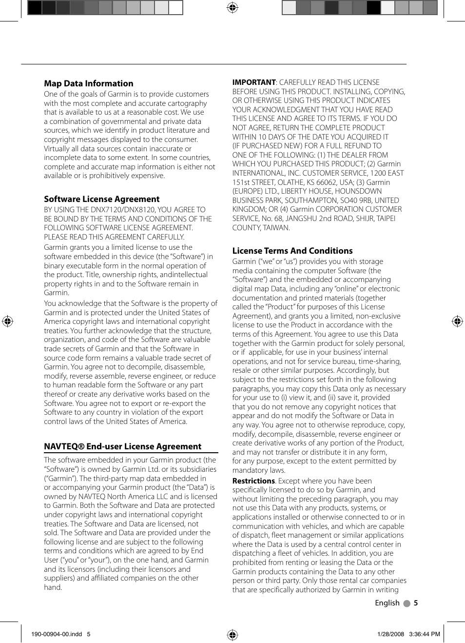 Kenwood Excelon DNX8120 User Manual | Page 5 / 36