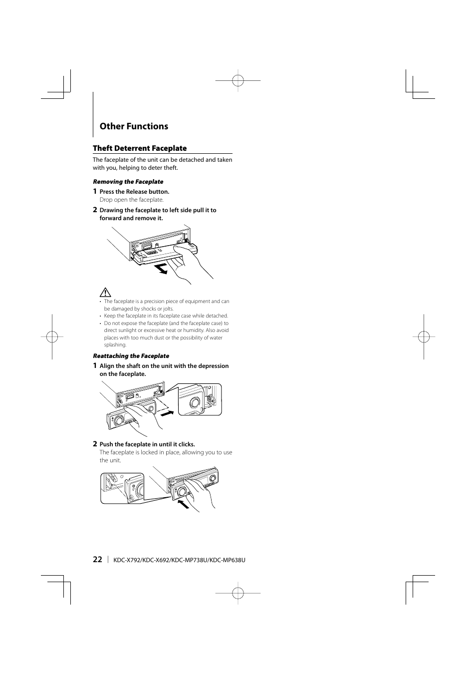 Other functions | Kenwood eXcelon KDC-X792 User Manual | Page 22 / 116