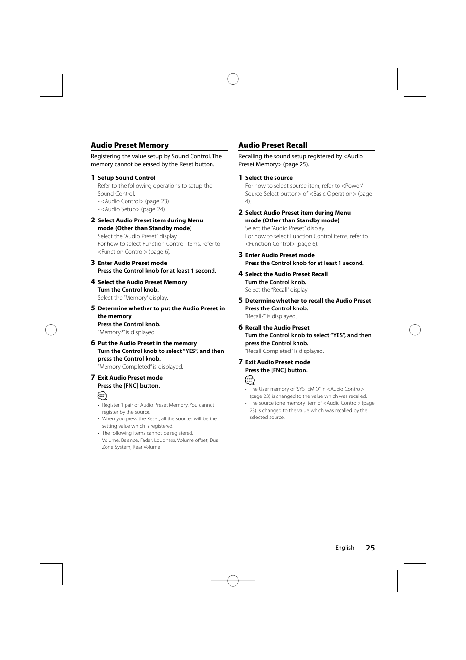 Kenwood eXcelon KDC-X792 User Manual | Page 25 / 116