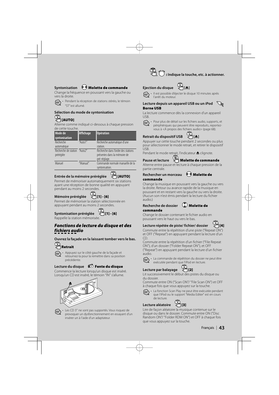 Kenwood eXcelon KDC-X792 User Manual | Page 43 / 116